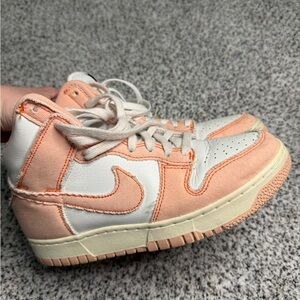 Peach and White Nike Dunks Sneakers